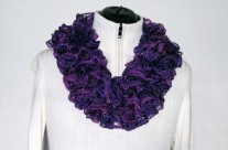 Ruffle Scarf-Purple