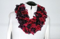 Ruffle Scarf-Burgundy & Prurple