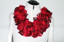 Ruffle Scarf-Red