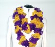 Ruffle Scarf-Purple & Gold