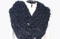 Winter Arm Knit Scarf-Charcoal