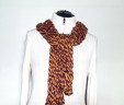 Arm Knit Scarf-Purple & Gold